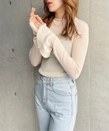 ラメフレアスリーブプルオーバー