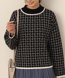 DRESKIP | 【セットアップ可能】モックネック配色ジャカードニット(ニット/セーター)