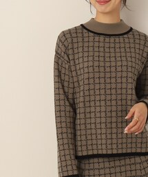 DRESKIP | 【セットアップ可能】モックネック配色ジャカードニット(ニット/セーター)