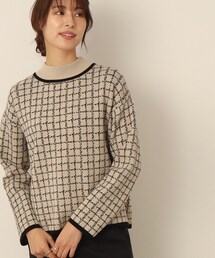 DRESKIP | 【セットアップ可能】モックネック配色ジャカードニット(ニット/セーター)