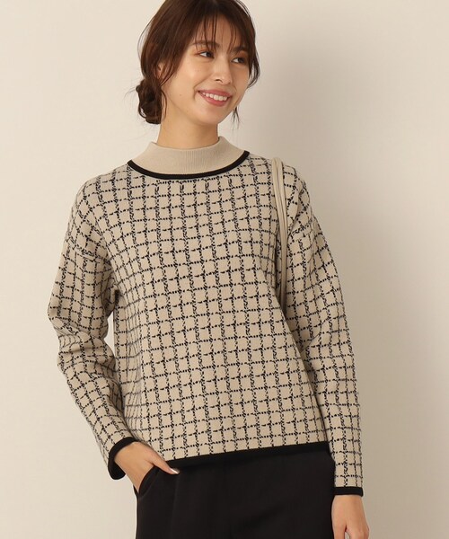 DRESKIP（ドレスキップ）の「◆【セットアップ可能】モックネック配色ジャカードニット（ニット/セーター・レディース・ブラウン系その他3/ブラック系1/ベージュ系その他4・03/02/04）」の11枚目の写真
