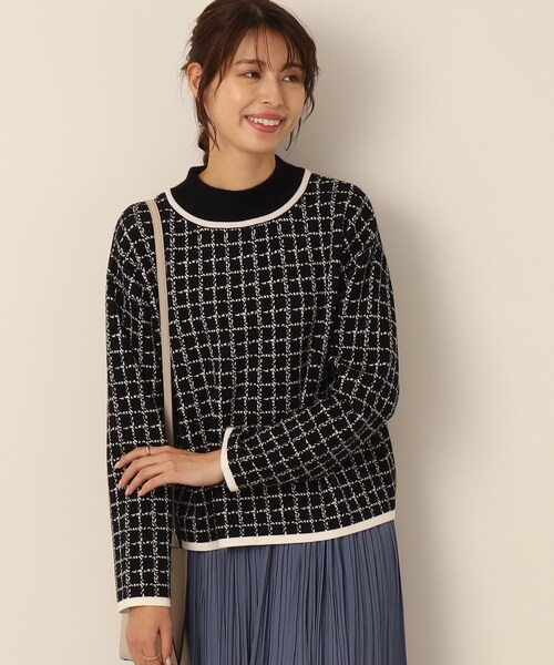 DRESKIP（ドレスキップ）の「◆【セットアップ可能】モックネック配色ジャカードニット（ニット/セーター・レディース・ブラウン系その他3/ブラック系1/ベージュ系その他4・03/02/04）」の18枚目の写真