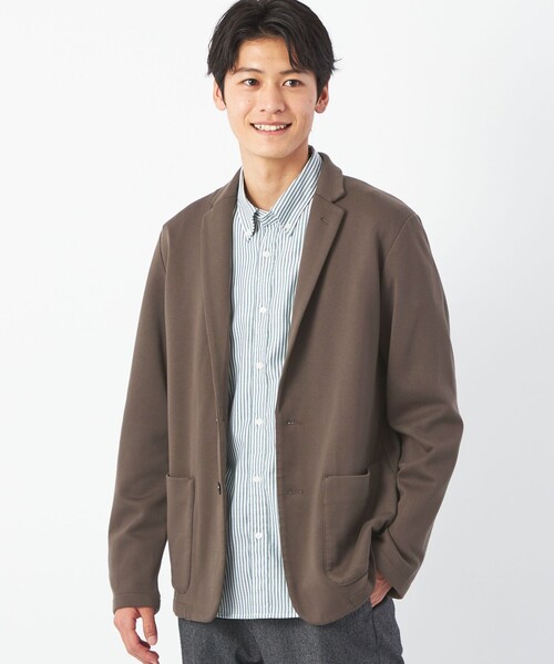 green label relaxing（グリーンレーベルリラクシング）の「2WAY モイストポンチ 2B ジャケット -ウォッシャブル-（テーラードジャケット・メンズ・モカ/グレー/ネイビー・S/M/XL/L）」の2枚目の写真