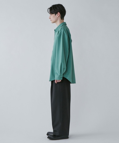 LUCY（ルーシー）の「LUCY/トロミBIGシャツ（シャツ/ブラウス・メンズ・パープル系その他/ブラック/グリーン系その他・MEDIUM/LARGE）」の5枚目の写真