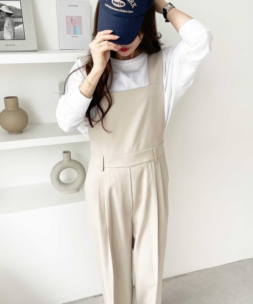 GeeRA(ジーラ)の「バックデザインサロペット(サロペット/オーバーオール・レディース・ブラック/アイボリー・SMALL/MEDIUM/LARGE)」の9枚目の写真