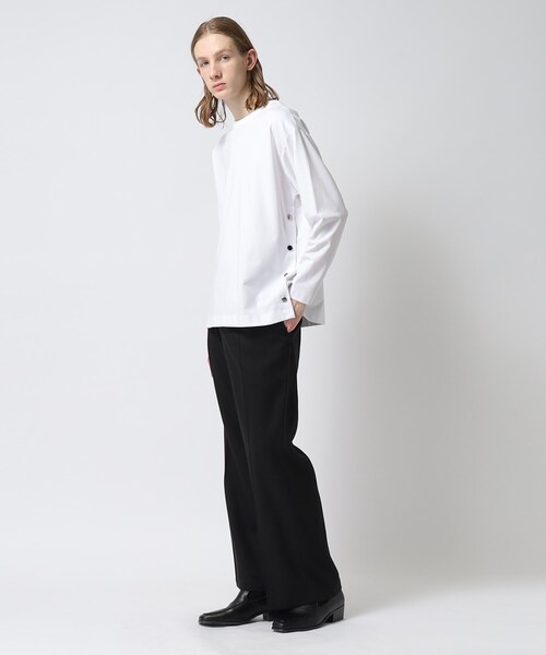 tk.TAKEO KIKUCHI(ティーケータケオキクチ)の「◆サイドオープンカットソー(Tシャツ/カットソー・メンズ・ブラック/グリーン系その他5/ホワイト・02/03)」の14枚目の写真