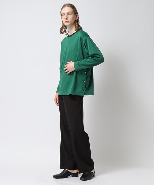 tk.TAKEO KIKUCHI(ティーケータケオキクチ)の「◆サイドオープンカットソー(Tシャツ/カットソー・メンズ・ブラック/グリーン系その他5/ホワイト・02/03)」の21枚目の写真