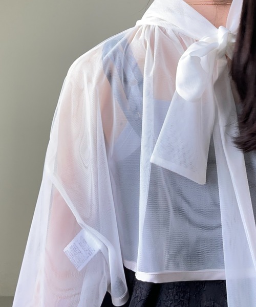 TEVALT（ヴァレット）の「ギャザーチュールトップス（シャツ/ブラウス・レディース・ブラック/グリーン/ホワイト・38）」の15枚目の写真