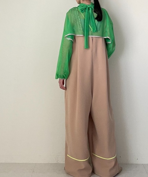 TEVALT（ヴァレット）の「ギャザーチュールトップス（シャツ/ブラウス・レディース・ブラック/グリーン/ホワイト・38）」の20枚目の写真