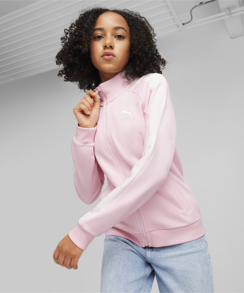 PUMA（プーマ）の「PUMA プーマ キッズ ガールズ CLASSICS T7 トラック ジャケット 104-152cm（ジャージ・キッズ・ブラック/ローズ・140/128/152/104/116/165）」の2枚目の写真