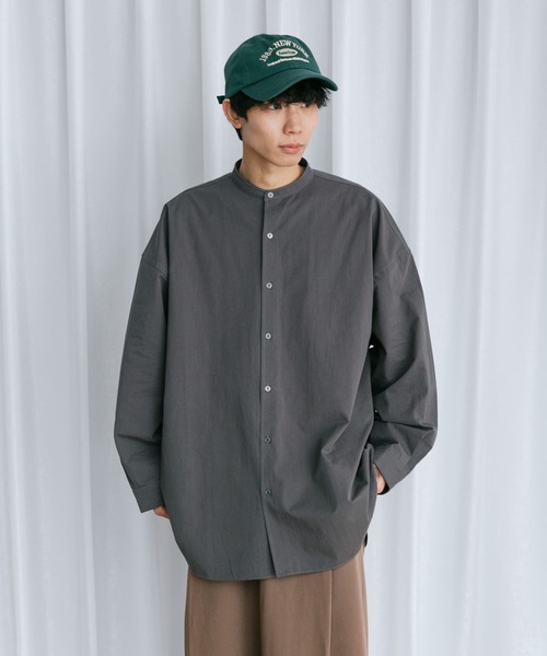 Couleur Meler（クルールメリー）の「Couleur Meler なかじ　バンドカラールーズシャツ（シャツ/ブラウス・メンズ・ブルー/チャコールグレー/ライトグレー・MEDIUM/LARGE）」の13枚目の写真