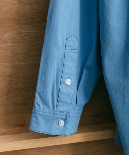 Couleur Meler（クルールメリー）の「Couleur Meler なかじ　バンドカラールーズシャツ（シャツ/ブラウス・メンズ・ブルー/チャコールグレー/ライトグレー・MEDIUM/LARGE）」の5枚目の写真