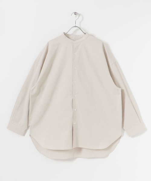 Couleur Meler（クルールメリー）の「Couleur Meler なかじ　バンドカラールーズシャツ（シャツ/ブラウス・メンズ・ブルー/チャコールグレー/ライトグレー・MEDIUM/LARGE）」の6枚目の写真