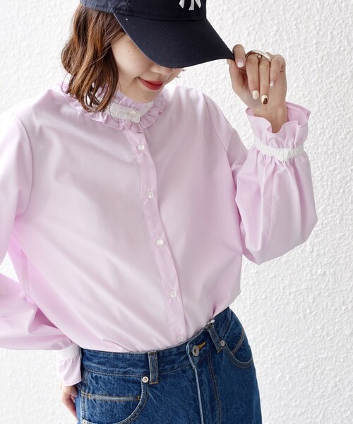 シップス❤️ダブルフリルクレリックブラウス❣️トゥモローランド　アーバンリサーチ SHIPS（シップス）の「*〈手洗い可能〉ダブル フリル クレリック