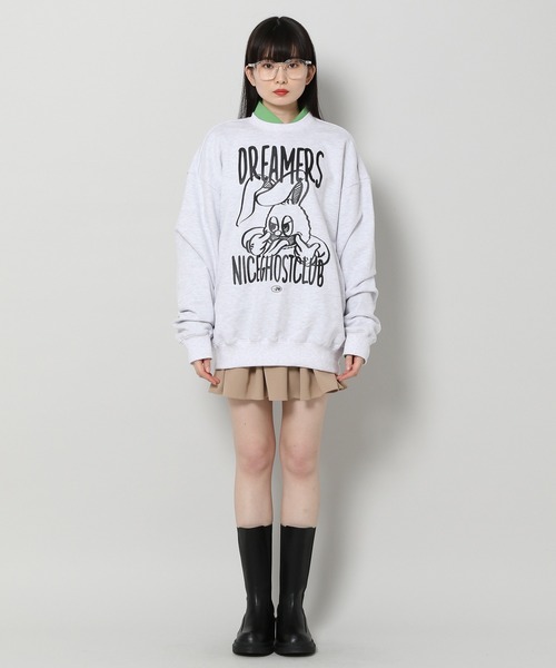 NICE GHOST CLUB(ナイスゴーストクラブ)の「【UNISEX】niceghostclub/ドリーマーラビットプルオーバー(ウラケ) 2197705(スウェット・レディース・ライトグレー/ブラック・MEDIUM/LARGE)」の8枚目の写真