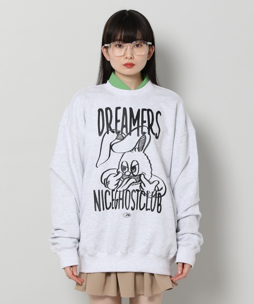 NICE GHOST CLUB(ナイスゴーストクラブ)の「【UNISEX】niceghostclub/ドリーマーラビットプルオーバー(ウラケ) 2197705(スウェット・レディース・ライトグレー/ブラック・MEDIUM/LARGE)」の9枚目の写真