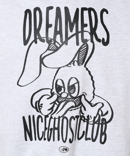 NICE GHOST CLUB(ナイスゴーストクラブ)の「【UNISEX】niceghostclub/ドリーマーラビットプルオーバー(ウラケ) 2197705(スウェット・レディース・ライトグレー/ブラック・MEDIUM/LARGE)」の18枚目の写真