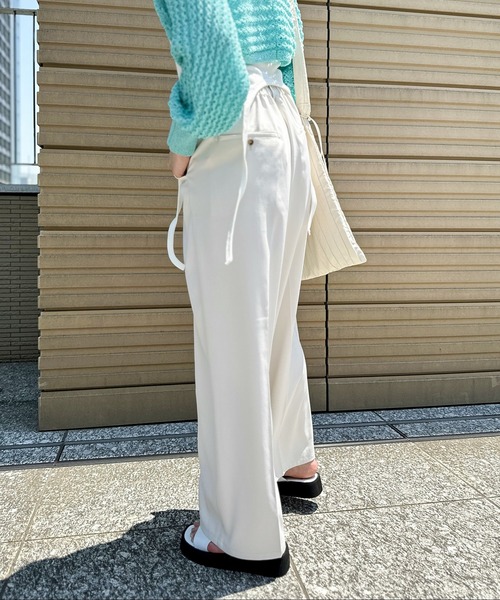 JOINT WORKS（ジョイントワークス）の「【COMMRE/コムル】カラータック スラックス（スラックス・レディース・グリーン/ホワイト/チャコールグレー/オレンジ・FREE）」の6枚目の写真