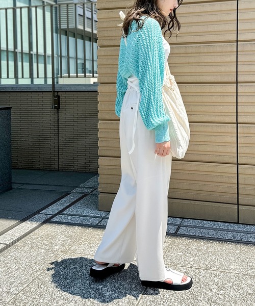 JOINT WORKS（ジョイントワークス）の「【COMMRE/コムル】カラータック スラックス（スラックス・レディース・グリーン/ホワイト/チャコールグレー/オレンジ・FREE）」の8枚目の写真