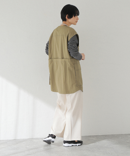 JOINT WORKS（ジョイントワークス）の「【COMMRE/コムル】カラータック スラックス（スラックス・レディース・グリーン/ホワイト/チャコールグレー/オレンジ・FREE）」の10枚目の写真