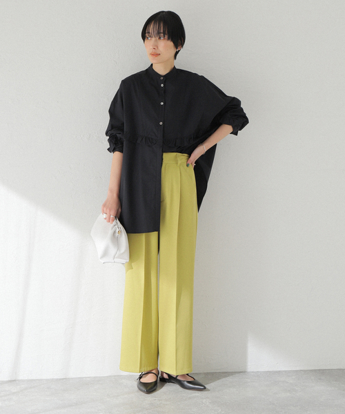 JOINT WORKS（ジョイントワークス）の「【COMMRE/コムル】カラータック スラックス（スラックス・レディース・グリーン/ホワイト/チャコールグレー/オレンジ・FREE）」の11枚目の写真