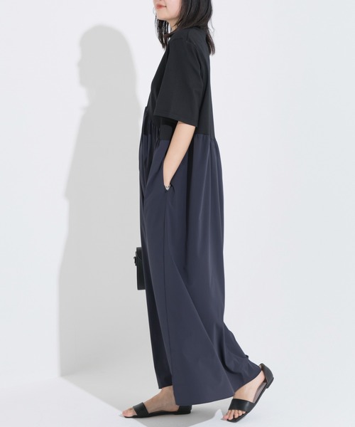 LAVEANGE（ラビアンジェ）の「ギャザー切替マキシワンピース（ワンピース・レディース・ブラック/ネイビー/スミクロ/チャコールグレー/ブルー系その他・3L/5L/M/LL/4L）」の19枚目の写真