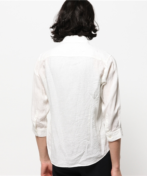 EDIFICE（エディフィス）の「◇DUSTY LINEN 3/4Sセミワイドシャツ（シャツ/ブラウス・メンズ・ホワイト/グリーン/ネイビー/サックスブルー/レッド・46/48/44/50）」の8枚目の写真