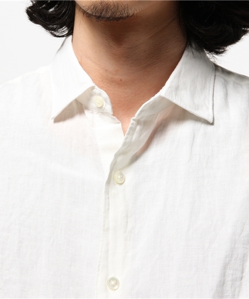 EDIFICE（エディフィス）の「◇DUSTY LINEN 3/4Sセミワイドシャツ（シャツ/ブラウス・メンズ・ホワイト/グリーン/ネイビー/サックスブルー/レッド・46/48/44/50）」の9枚目の写真