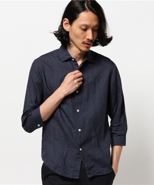 EDIFICE（エディフィス）の「◇DUSTY LINEN 3/4Sセミワイドシャツ（シャツ/ブラウス・メンズ・ホワイト/グリーン/ネイビー/サックスブルー/レッド・46/48/44/50）」の20枚目の写真