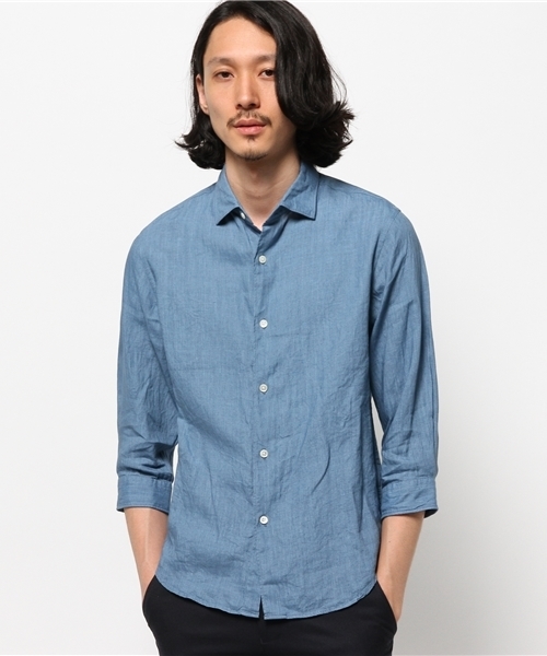 EDIFICE（エディフィス）の「◇DUSTY LINEN 3/4Sセミワイドシャツ（シャツ/ブラウス・メンズ・ホワイト/グリーン/ネイビー/サックスブルー/レッド・46/48/44/50）」の19枚目の写真