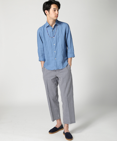 EDIFICE（エディフィス）の「◇DUSTY LINEN 3/4Sセミワイドシャツ（シャツ/ブラウス・メンズ・ホワイト/グリーン/ネイビー/サックスブルー/レッド・46/48/44/50）」の15枚目の写真