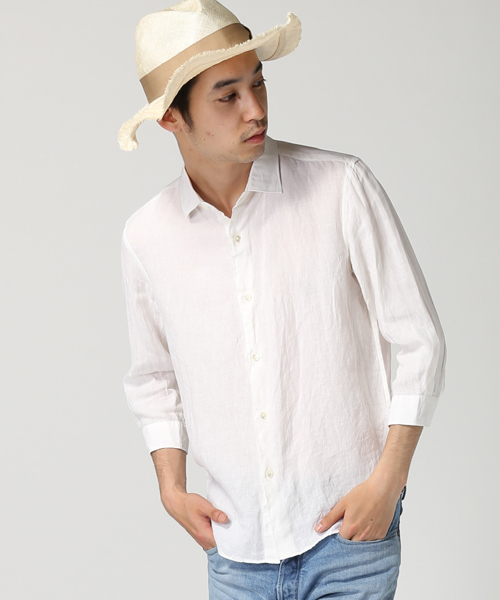 EDIFICE（エディフィス）の「◇DUSTY LINEN 3/4Sセミワイドシャツ（シャツ/ブラウス・メンズ・ホワイト/グリーン/ネイビー/サックスブルー/レッド・46/48/44/50）」の17枚目の写真