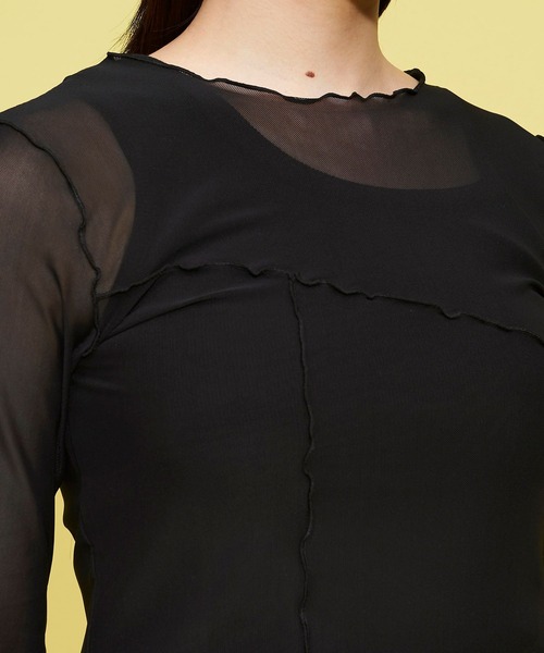 FOREVER 21（フォーエバー トゥエンティーワン）の「シアーメロウメッシュロンT（Tシャツ/カットソー・レディース・ホワイト/ブラック/グリーン・FREE）」の12枚目の写真