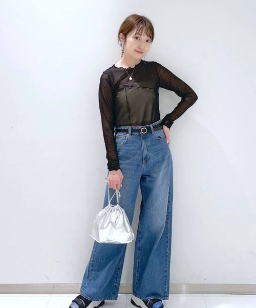 FOREVER 21（フォーエバー トゥエンティーワン）の「シアーメロウメッシュロンT（Tシャツ/カットソー・レディース・ホワイト/ブラック/グリーン・FREE）」の16枚目の写真