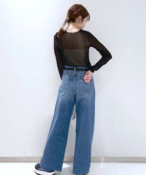 FOREVER 21（フォーエバー トゥエンティーワン）の「シアーメロウメッシュロンT（Tシャツ/カットソー・レディース・ホワイト/ブラック/グリーン・FREE）」の17枚目の写真