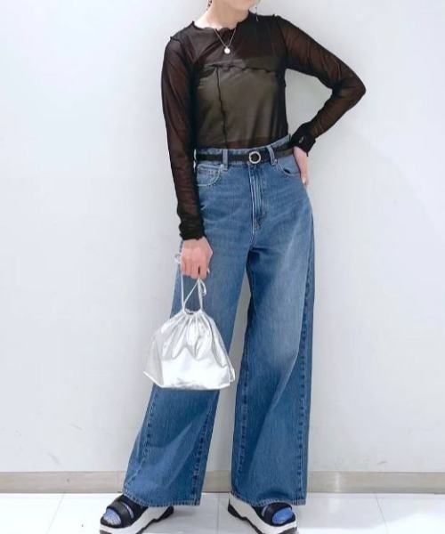 FOREVER 21（フォーエバー トゥエンティーワン）の「シアーメロウメッシュロンT（Tシャツ/カットソー・レディース・ホワイト/ブラック/グリーン・FREE）」の20枚目の写真