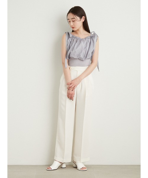 LILY BROWN(リリーブラウン)の「グルカベルトストレートタックパンツ(その他パンツ・レディース・アイボリー/オレンジ/ラベンダー・0/1)」の5枚目の写真