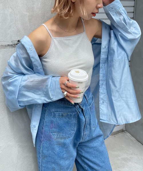 CIAOPANIC（チャオパニック）の「シアーオーバーシャツ（シャツ/ブラウス・メンズ・グレー/サックスブルー/ブラック・MEDIUM/LARGE）」の3枚目の写真