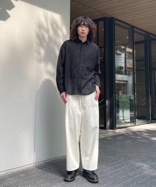 CIAOPANIC（チャオパニック）の「シアーオーバーシャツ（シャツ/ブラウス・メンズ・グレー/サックスブルー/ブラック・MEDIUM/LARGE）」の15枚目の写真