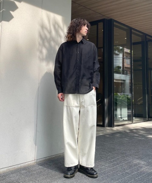 CIAOPANIC（チャオパニック）の「シアーオーバーシャツ（シャツ/ブラウス・メンズ・グレー/サックスブルー/ブラック・MEDIUM/LARGE）」の16枚目の写真