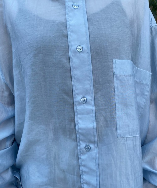 CIAOPANIC（チャオパニック）の「シアーオーバーシャツ（シャツ/ブラウス・メンズ・グレー/サックスブルー/ブラック・MEDIUM/LARGE）」の8枚目の写真