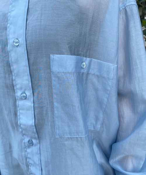 CIAOPANIC（チャオパニック）の「シアーオーバーシャツ（シャツ/ブラウス・メンズ・グレー/サックスブルー/ブラック・MEDIUM/LARGE）」の7枚目の写真