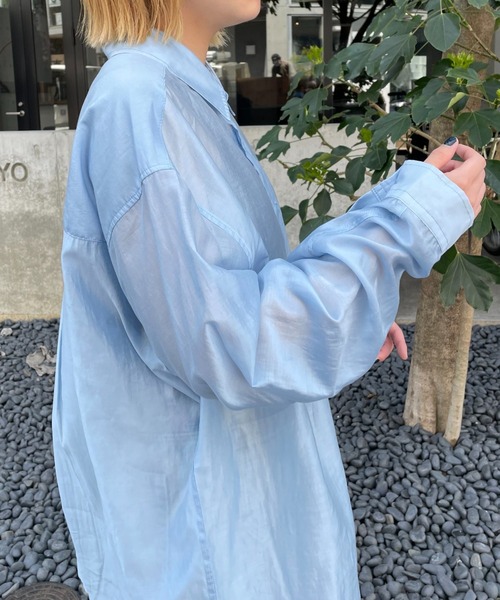 CIAOPANIC（チャオパニック）の「シアーオーバーシャツ（シャツ/ブラウス・メンズ・グレー/サックスブルー/ブラック・MEDIUM/LARGE）」の10枚目の写真