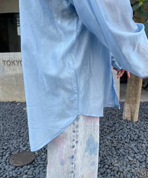 CIAOPANIC（チャオパニック）の「シアーオーバーシャツ（シャツ/ブラウス・メンズ・グレー/サックスブルー/ブラック・MEDIUM/LARGE）」の11枚目の写真