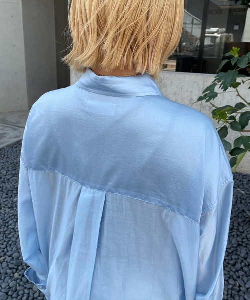 CIAOPANIC（チャオパニック）の「シアーオーバーシャツ（シャツ/ブラウス・メンズ・グレー/サックスブルー/ブラック・MEDIUM/LARGE）」の12枚目の写真