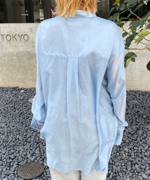 CIAOPANIC（チャオパニック）の「シアーオーバーシャツ（シャツ/ブラウス・メンズ・グレー/サックスブルー/ブラック・MEDIUM/LARGE）」の5枚目の写真