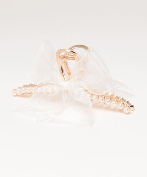 INGNI（イング）の「リボン付／ヘアークリップ（その他ヘアアクセサリー・レディース・ピンク/ブラック/グレー/オフホワイト・ONE SIZE）」の2枚目の写真