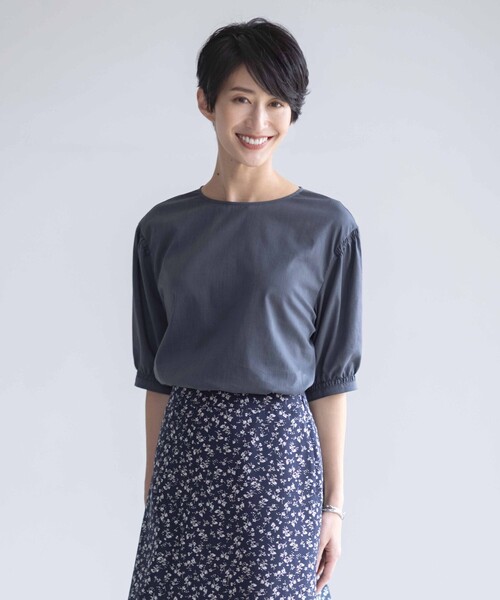 【セール】【WEB限定カラーあり・洗える】ラミーポプリン ボリュームスリーブ ブラウス（シャツ/ブラウス）｜J.PRESS Ladies（J.プレス レディス）