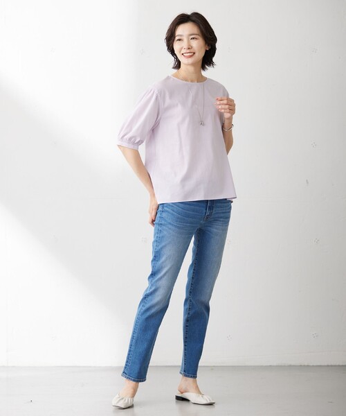 J.PRESS Ladies(J.プレス レディス)の「【WEB限定カラーあり・洗える】ラミーポプリン ボリュームスリーブ ブラウス(シャツ/ブラウス・レディース・イエロー系/ライトグレー系/ふじ色系/ベージュ系/グレー系/ネイビー系・XS)」の15枚目の写真