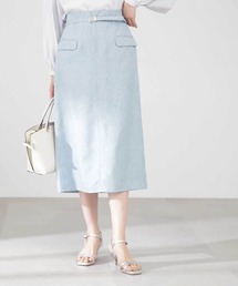 N.(N. Natural Beauty Basic) | 【S Size Line】麻調ハイウエストフラップタイトスカート(スカート)